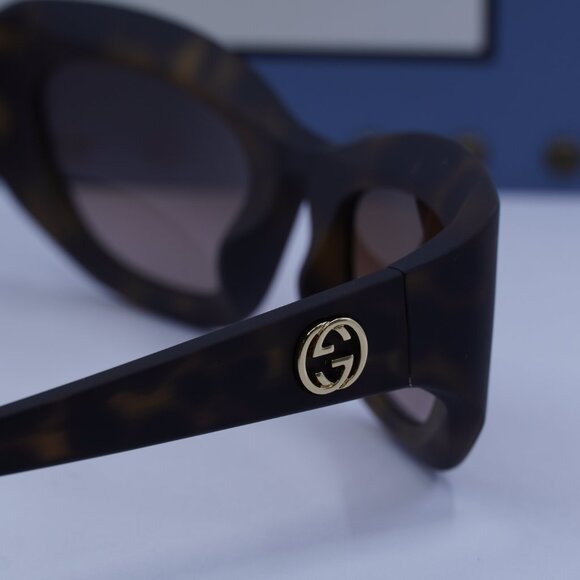 Gucci GG1784S 002 Cat Eye Sunglasses - Dark Havana/Brown